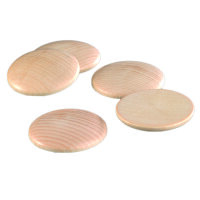 Holzplatine, rund, gew&ouml;lbt, gebleicht, 3 Stk.