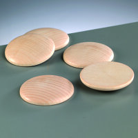 Holzplatine, rund, gew&ouml;lbt, gebleicht, 52 mm 2 Stk.