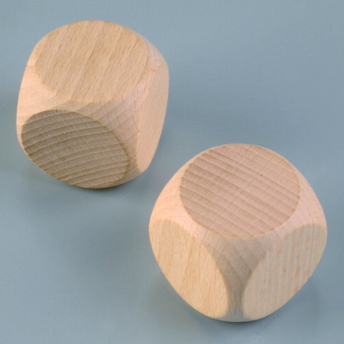 Holzw&uuml;rfel, Buche, gebleicht 40 mm 10 St