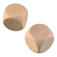 Holzw&uuml;rfel, Buche, gebleicht, 40 mm 2 Stk.