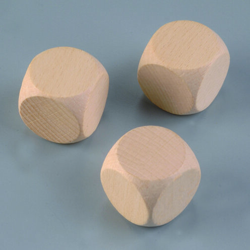 Holzw&uuml;rfel, Buche, gebleicht 30 mm 20 St.