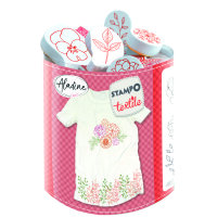 IZINK Pigment Textile, Stempel / - kissen Blumen & Bl...