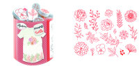 IZINK Pigment Textile, Stempel / - kissen Blumen & Bl  19 + 1 Stk.