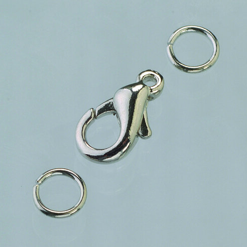 Karabiner, mit &Ouml;sen, silberfarbig, 2 St.