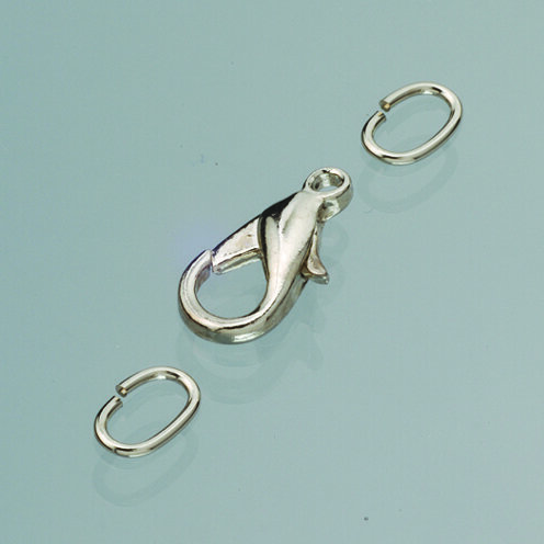 Karabiner, mit &Ouml;sen, silberfarbig, 2 St. 17 mm