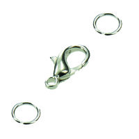 Karabiner, mit &Ouml;sen, silberfarbig, 2 St. 17 mm
