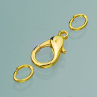 Karabiner, mit &Ouml;sen, goldfarbig, 2 St.