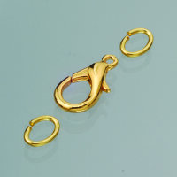 Karabiner, mit &Ouml;sen, goldfarbig, 2 St.
