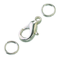 Karabiner, mit &Ouml;sen, versilbert, 2 St.