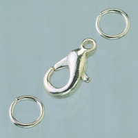 Karabiner, mit &Ouml;sen, versilbert, 2 St.