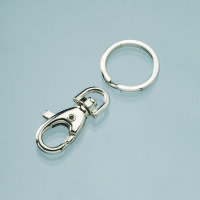 Karabiner, drehbar, mit Spaltring, silberfarbig, 1 Stk.