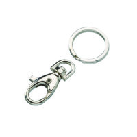Karabiner, drehbar, mit Spaltring, silberfarbig, 1 Stk.