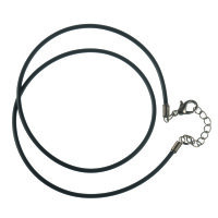 Kautschukcollier, silberfarbig, schwarz, 1 Stk.