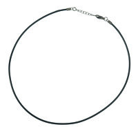 Kautschukcollier, silberfarbig, schwarz, 1 Stk.