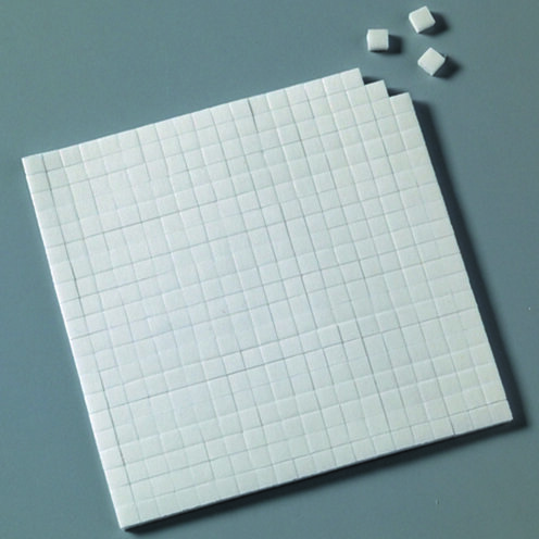 Klebekissen, doppelseitig, wei&szlig;, 560 Stk. 5 x 5 x 3 mm / 10 x 14 cm
