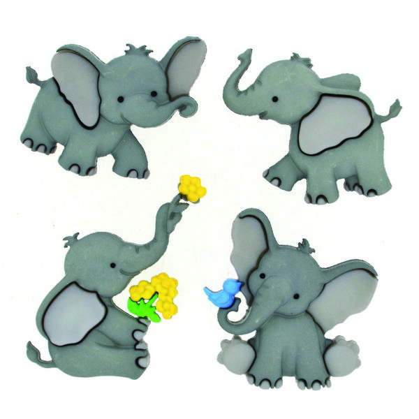 Knopf, Tiny Trunks, grau, 4 Stk.