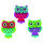 Knopf, Retro Owls, bunt, 3 Stk.