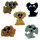 Knopf, Playful Puppies, bunt, 5 Stk.