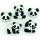 Knopf, Panda pile, bunt, 5 Stk.