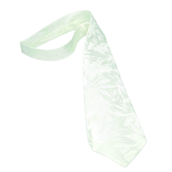 Krawatte Seide, Jacquard Blumen, naturwei&szlig;, 16,5M/M