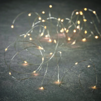Lichterkette LED, warmes Licht / 6h Timer, silber, 20 LEDs