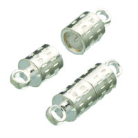 Magnetschlie&szlig;en, Zylinder, versilbert, 2 Stk.