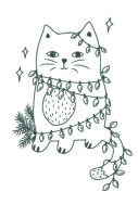 May&Berry Stempel Weihnachtskatze wei&szlig;