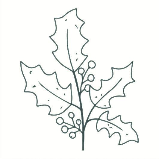 May&Berry Stempel Ilexzweig wei&szlig;