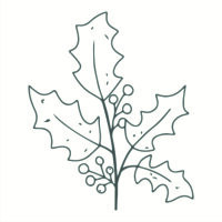 May&Berry Stempel Ilexzweig wei&szlig;