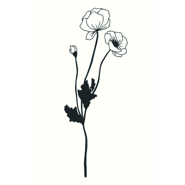May&Berry Stempel Mohnblumen wei&szlig;