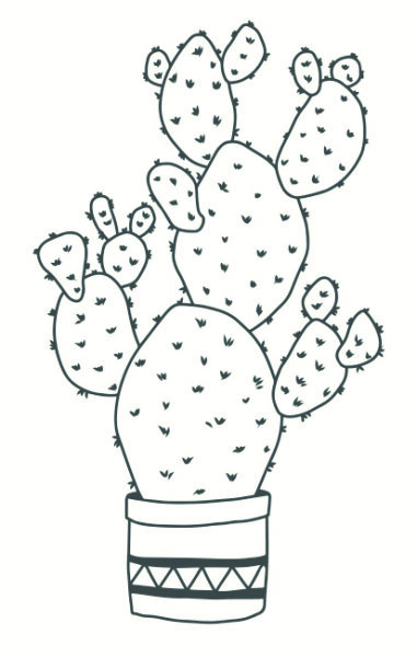 May&Berry Stempel Kaktus wei&szlig;