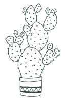 May&Berry Stempel Kaktus wei&szlig;