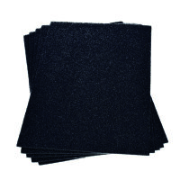 Moosgummiplatte Glitter  schwarz 200 x 300 x 2 mm