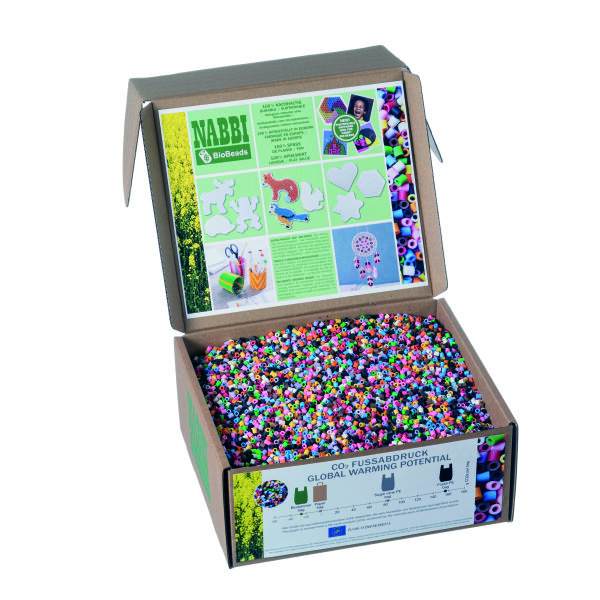 NABBI&reg; BioBeads, Schulset biologisch abbaubar, 10 Farben Mix, ca.55.000 Stk.