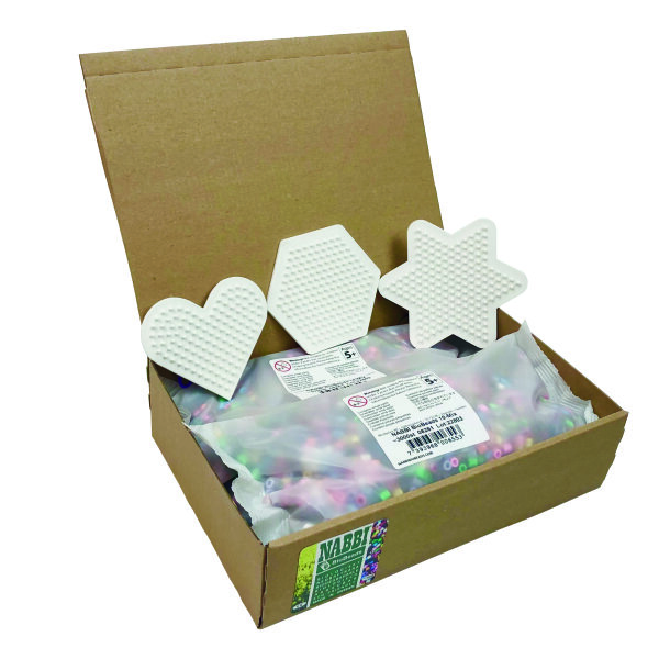NABBI&reg; BioBeads, Set biologisch abbaubar, 10 Farben Mix, 3 x 3.000 Stk. / 3 Platten