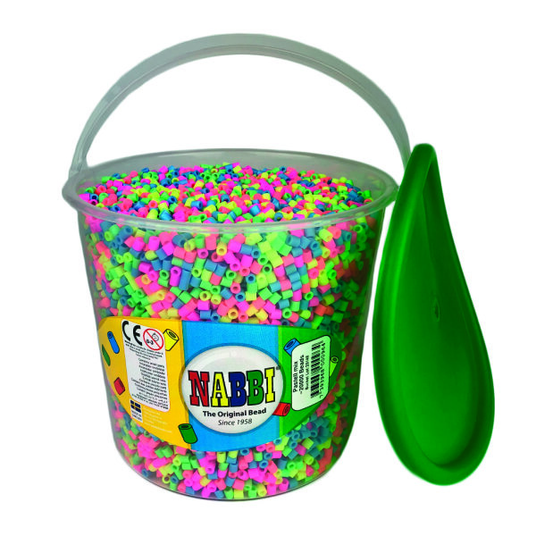 NABBI&reg; B&uuml;gelperlen im Henkeleimer Pastell Mix 20.000 Stk.