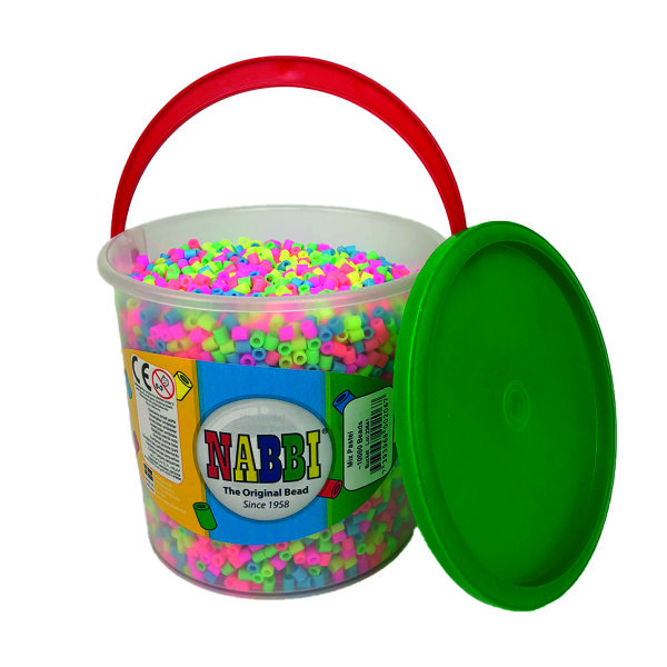 NABBI&reg; B&uuml;gelperlen im Henkeleimer Pastell Mix 10.000 Stk.