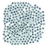 Perlen Buchstaben, mit Loch Kunststoff, wei&szlig;, 250 Stk.