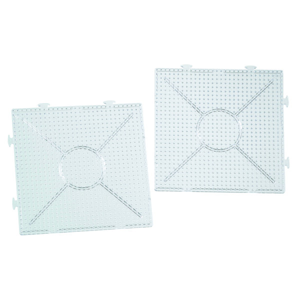 PhotoPearls&reg; Legeplatten, Ansetzplatten f&uuml;r 900 Perlen, transparent, 2 Stk. 15 x 15 cm