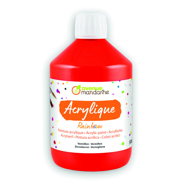 Rainbow Acrylfarbe  zinnoberrot 500 ml