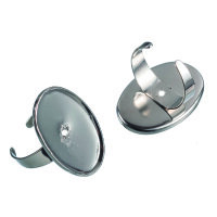 Ring, oval, silberfarbig
