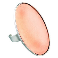 Ring mit Kupferplatine, oval, silberfarbig, 1 Stk.