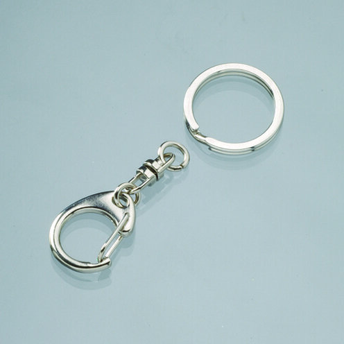 Schl&uuml;sselkette, drehbar, mit Spaltring, silberfarbig, 1 Stk.