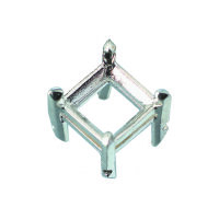 Schmuckteil, Fassung quadratisch 980, 980er Silber, 1 Stk.