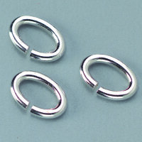 Schmuckteil, Biege&ouml;sen oval 925, 925er Silber, 4 Stk.