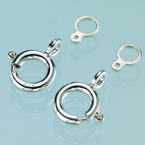 Schmuckteil, Springring 925 / 2 - teilig, 925er Silber, 2 Stk.