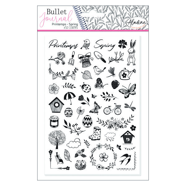 Stampo Bullet Journal, Fr&uuml;hling, transparent, 53 - teilig