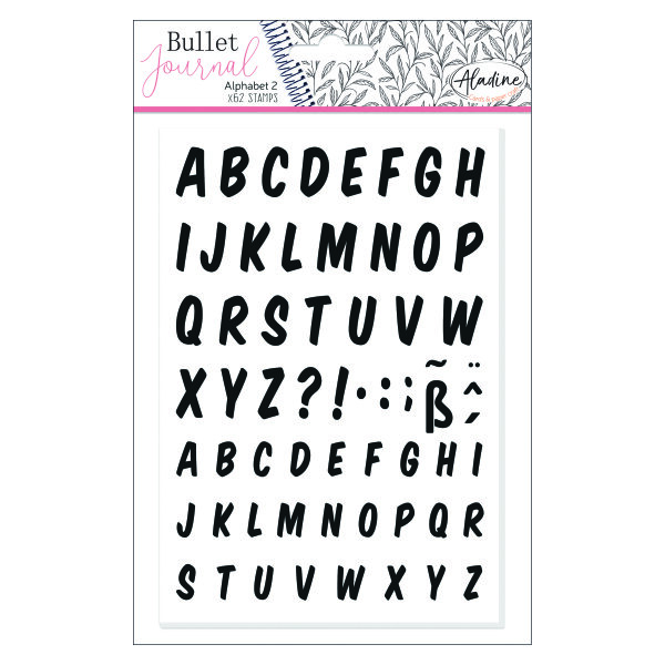 Stampo Bullet Journal, Alphabet 2, transparent, 62 - teilig