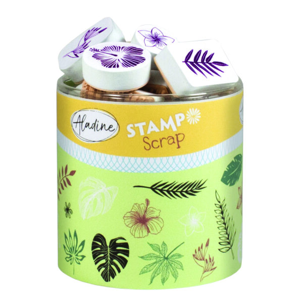 STAMPO Scrap, Stempel /- kissen Dschungel  29 + 1 Stk.