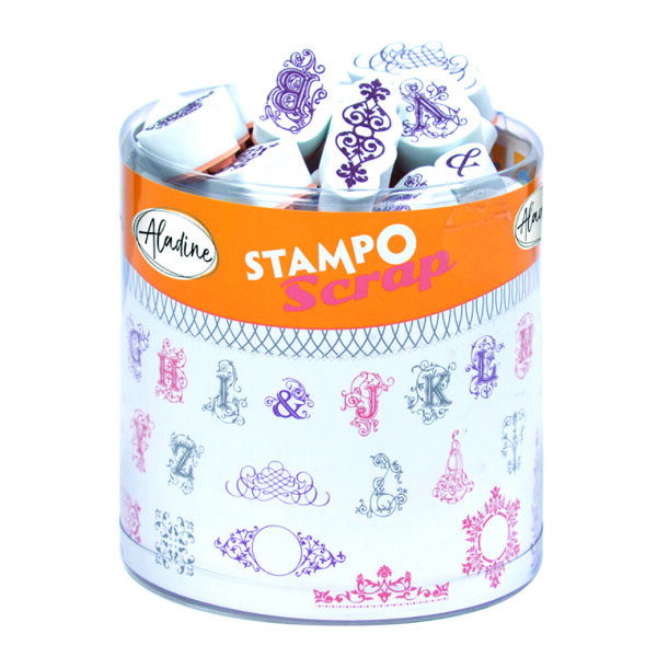 STAMPO Scrap, Stempel / - kissen Arabeske  48 + 1 Stk.